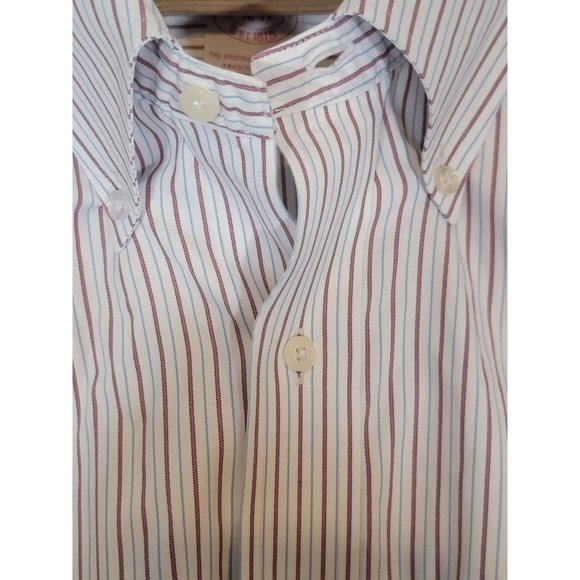 Brooks Brothers Long Sleeve Button Down White Striped Shirt Size 16-33 - Picture 4 of 6